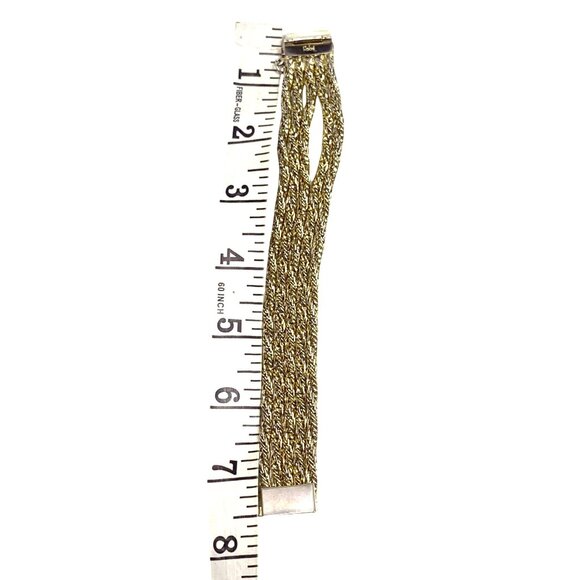 Vintage Hobe Multi-Strand Gold-Tone Rope Chain Bracelet With Fold-Over Clasp - Picture 8 of 8